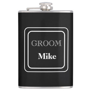Vinyl Wrapped Flask-Groom Hip Flask