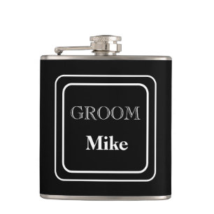 Vinyl Wrapped Flask-Groom Hip Flask