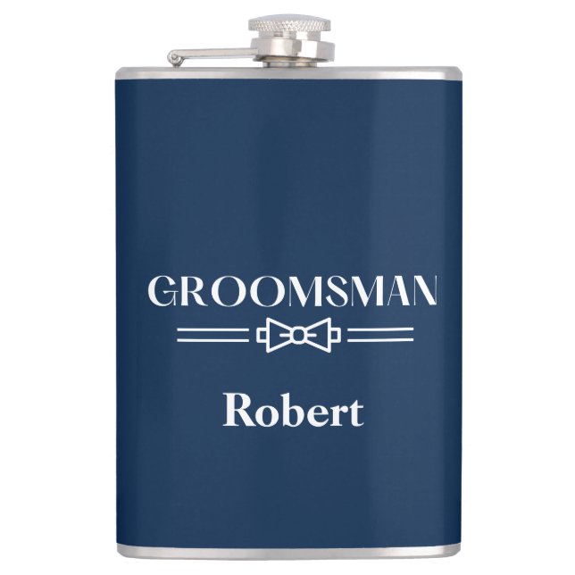 Vinyl Wrapped Flask-Groomsman Hip Flask (Front)