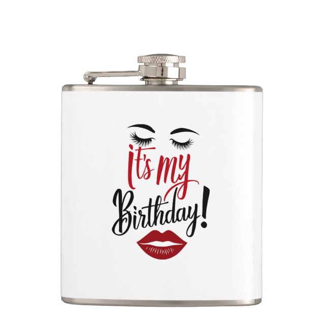 Vinyl Wrapped Flask - It's My Birthday (Front)