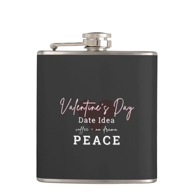 Vinyl Wrapped Flask Valentines Day Peace (Front)