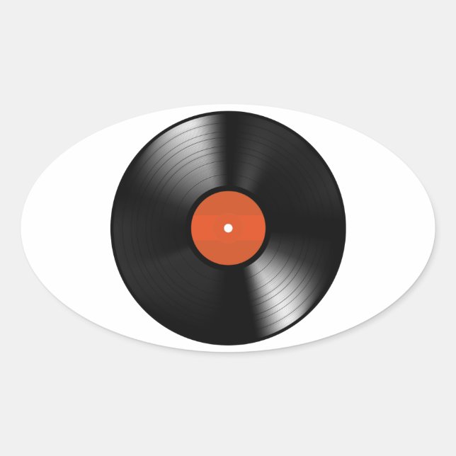 Vinyle Record Oval Sticker (Front)