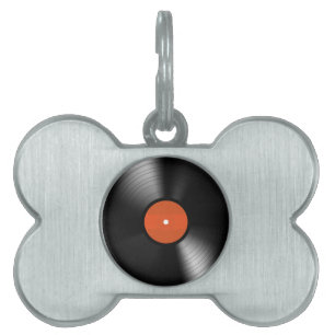 Vinyle Record Pet Name Tag