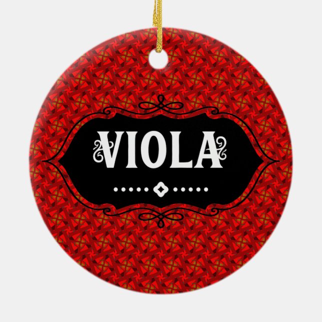 Viola Emblem Ceramic Tree Decoration (Back)