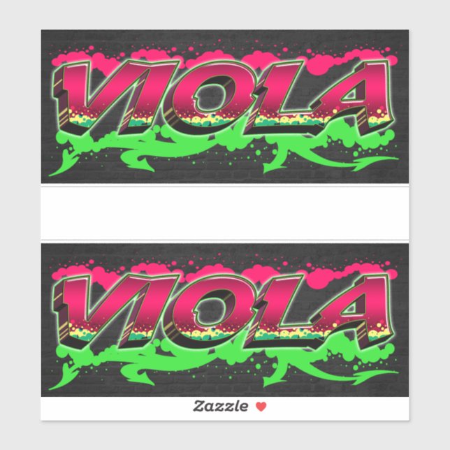 Viola First Name Graffiti Sticker (Sheet)