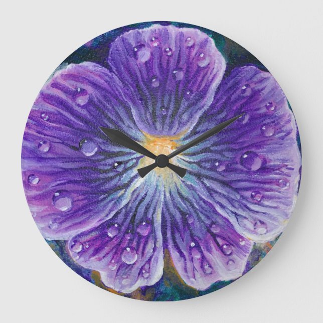 Viola flower large clock (Front)