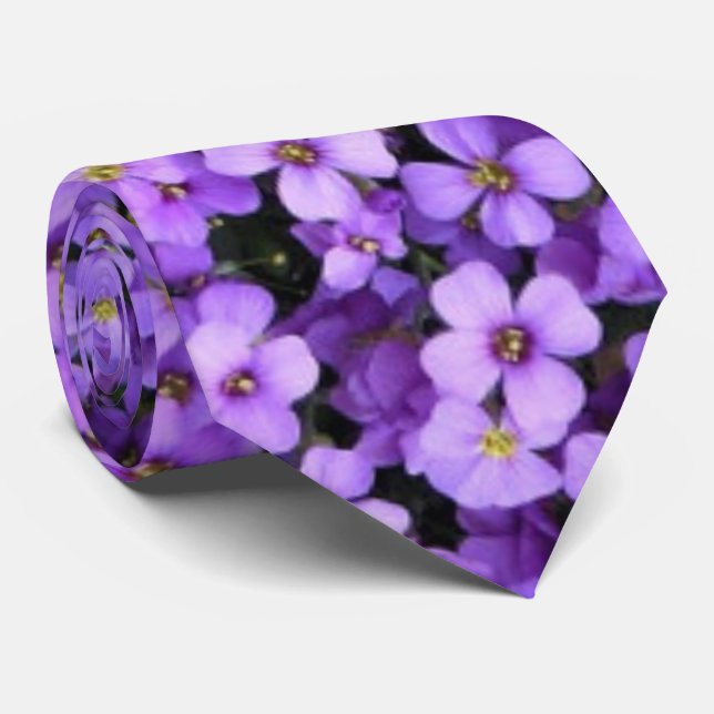 Viola Flowers Neck Tie (Rolled)