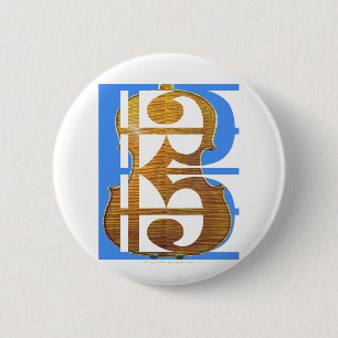Viola in Alto Clef 6 Cm Round Badge