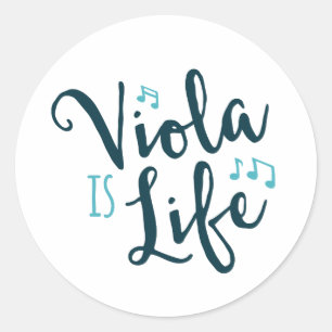 Viola is Life Classic Round Sticker