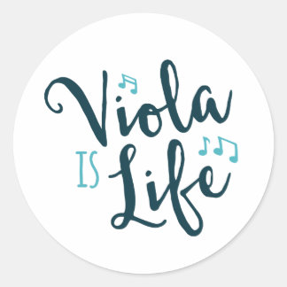 Viola is Life Classic Round Sticker