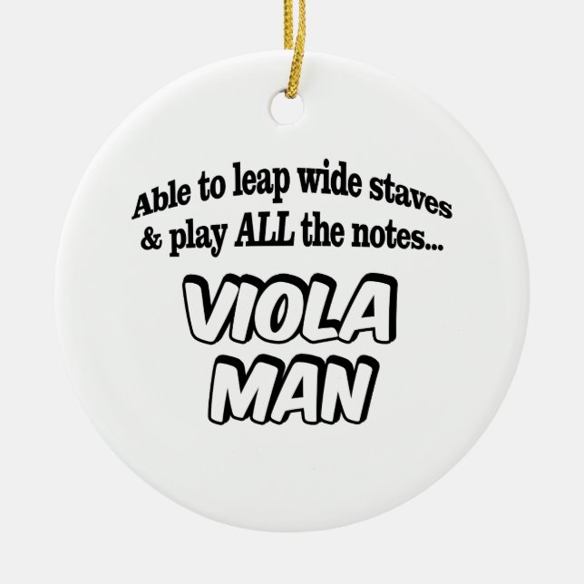 Viola Man - Music Superhero Ceramic Tree Decoration (Front)