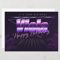 Viola Name First Name pura retro card Birthday