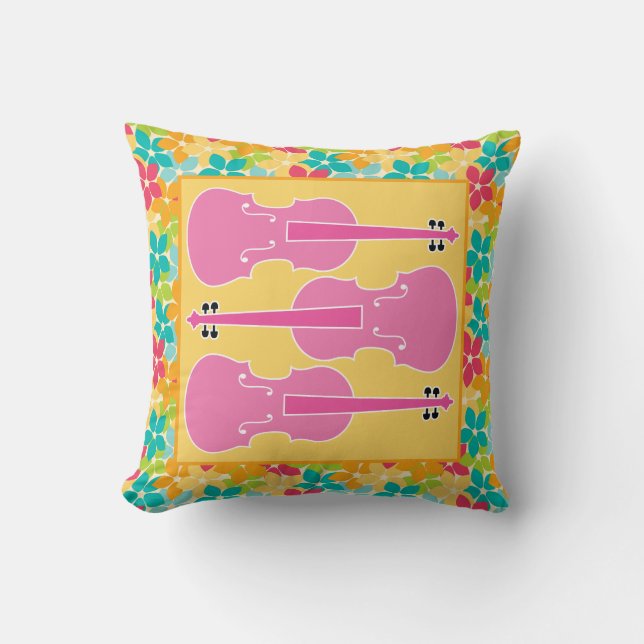 Viola Player Music Gift Throw Pillow (Front)