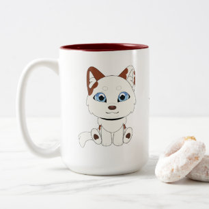Viola Snow Dog Adorable Cartoon Pet Gift for Dog  Two-Tone Coffee Mug