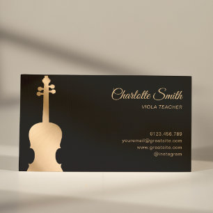 Viola Teacher Elegant Gold&Black Business Card