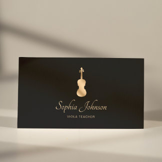 Viola Teacher Gold Professional Business Card