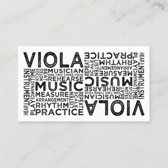 Viola Typography Business Card (Front)