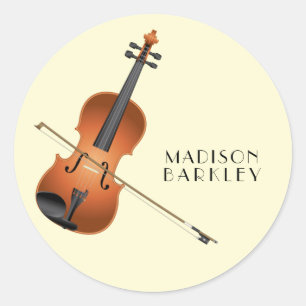 Viola Violin Music Teacher Musician Classic Round Sticker