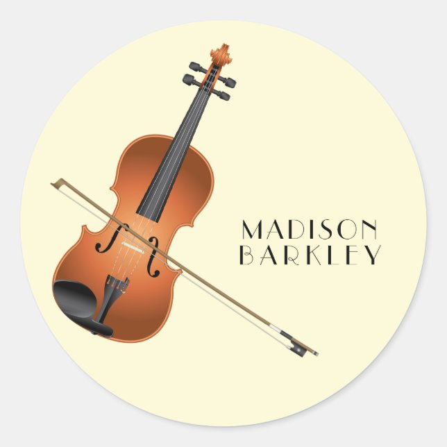 Viola Violin Music Teacher Musician Classic Round Sticker (Front)