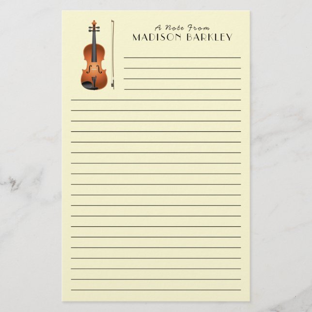 Viola Violin Music Teacher Musician Stationery (Front)