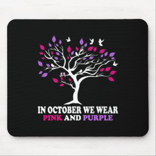 Violence Breast Cancer Awareness Month Ribbon Tree Mouse Pad