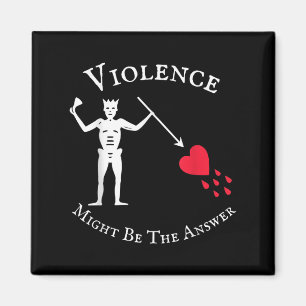 Violence Might Be The Answer Pirate Skull Retro De Magnet