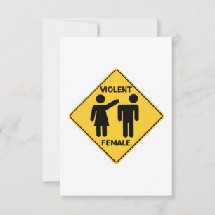 Violent Female Cartoon Sign