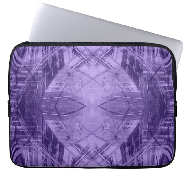 Violet abstract pattern laptop sleeve (Front)