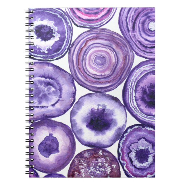 Violet agate pattern spiral notebook (Front)