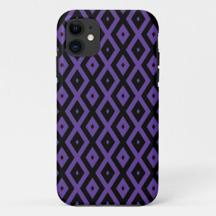 Violet and black diamond pattern Case-Mate iPhone case