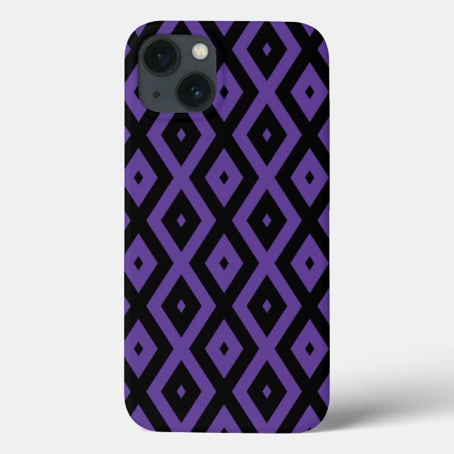 Violet and black diamond pattern Case-Mate iPhone  Case (Back)