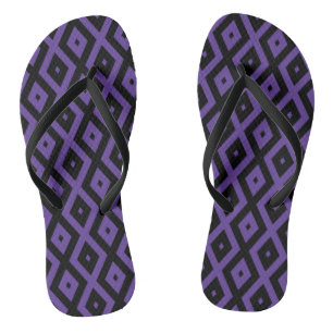 Violet and black diamond pattern jandals