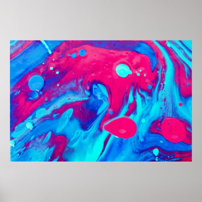 Violet and blue abstract painting poster (Front)
