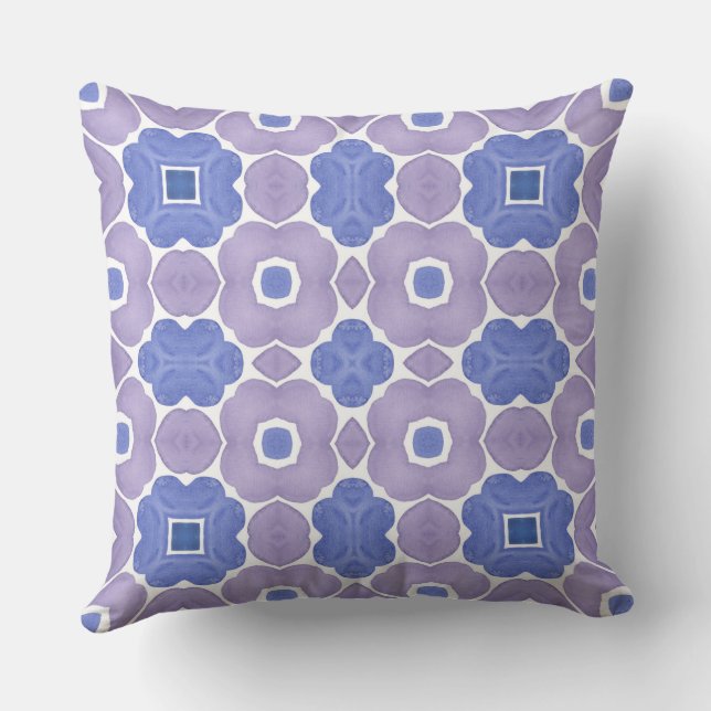 Violet And Blue Watercolor Pattern  Cushion (Back)