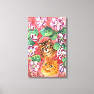 Violet and Cats, Louis Wain Canvas Print