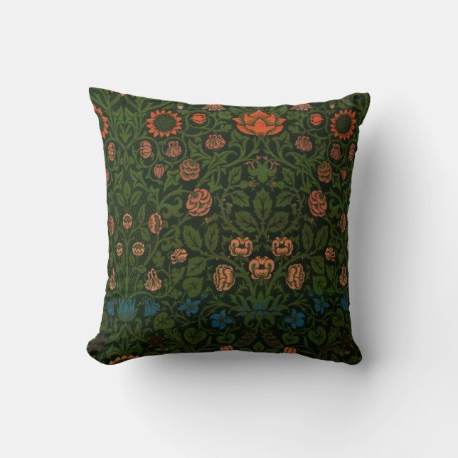 Violet and Columbine (by William Morris) Cushion (Front)