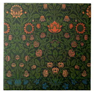 Violet and Columbine (by William Morris) Tile