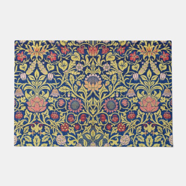 Violet and Columbine, William Morris Doormat (Front)