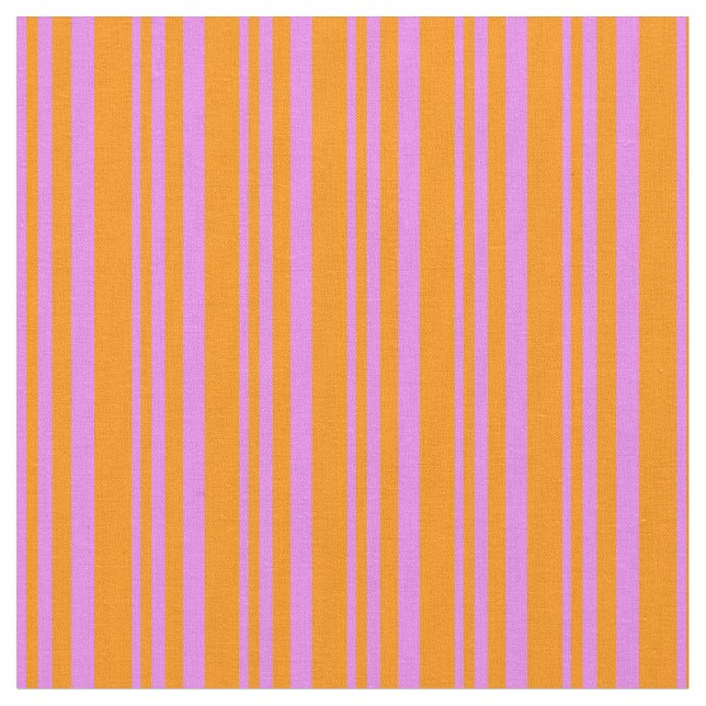Violet and Dark Orange Coloured Pattern of Stripes Fabric (Close Up)