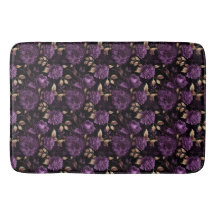 Violet And Gold Dark Gothic Botanical Pattern