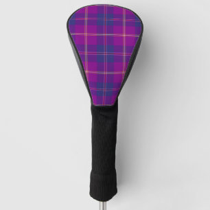 Violet and Gold Fashion Highland Plaid Golf Head Cover