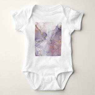 Violet and Gold Marble Baby Bodysuit