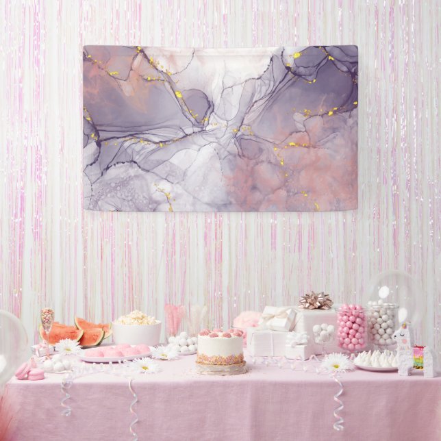 Violet and Gold Marble Banner (Party)