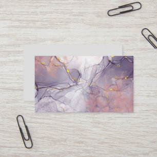Violet and Gold Marble Business Card