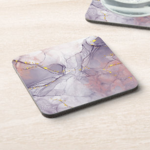 Violet and Gold Marble Coaster