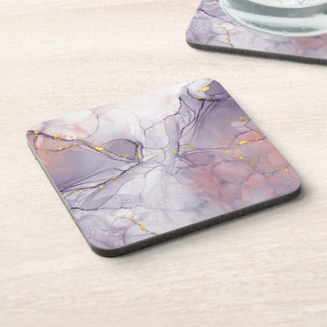 Violet and Gold Marble Coaster (Left Side)