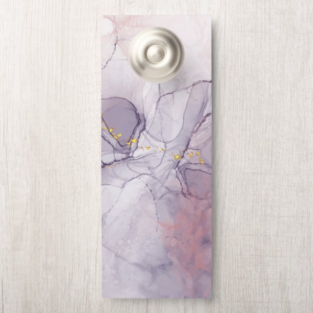 Violet and Gold Marble Door Hanger (On Knob)