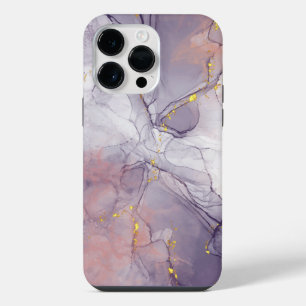 Violet and Gold Marble iPhone 14 Pro Max Case