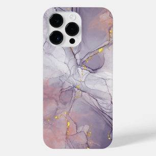 Violet and Gold Marble iPhone 14 Pro Max Case