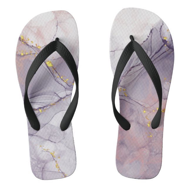 Violet and Gold Marble Jandals (Footbed)